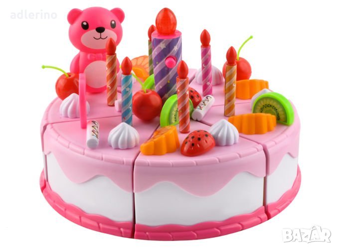 Детска игра Торта за рожден ден, 80 ел., най-сладката торта и руло, детска торта за празник, снимка 1