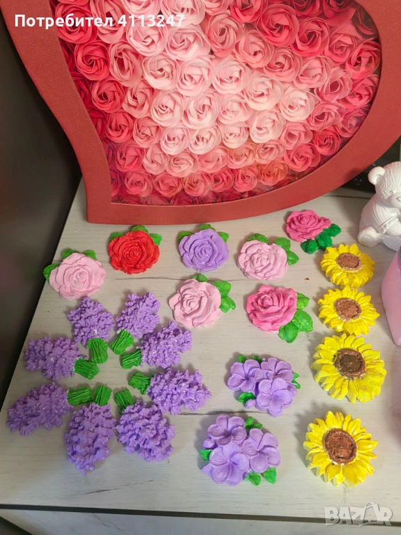 Ръчно изработени флорални магнити, снимка 1