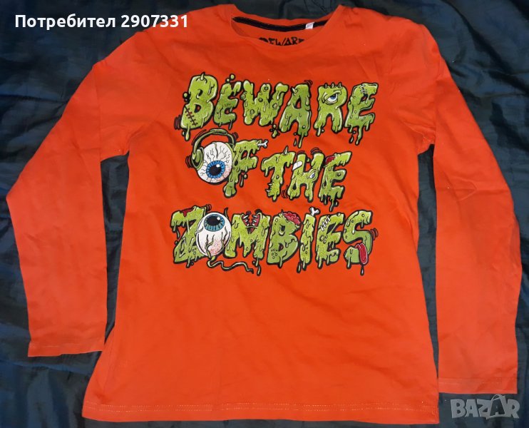 тениска с дълъг рукав Beware of the zombies, снимка 1