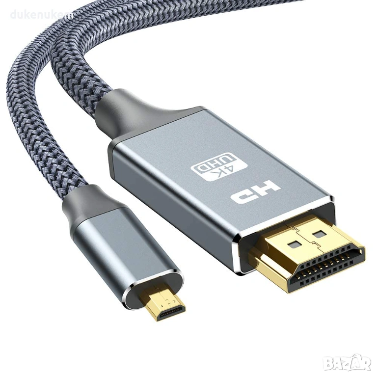 Micro HDMI към HDMI кабел – 4K Ultra HD, HDR, ARC, High Speed, снимка 1