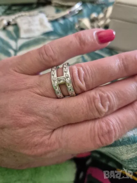 пръстен сребро и циркони, снимка 1