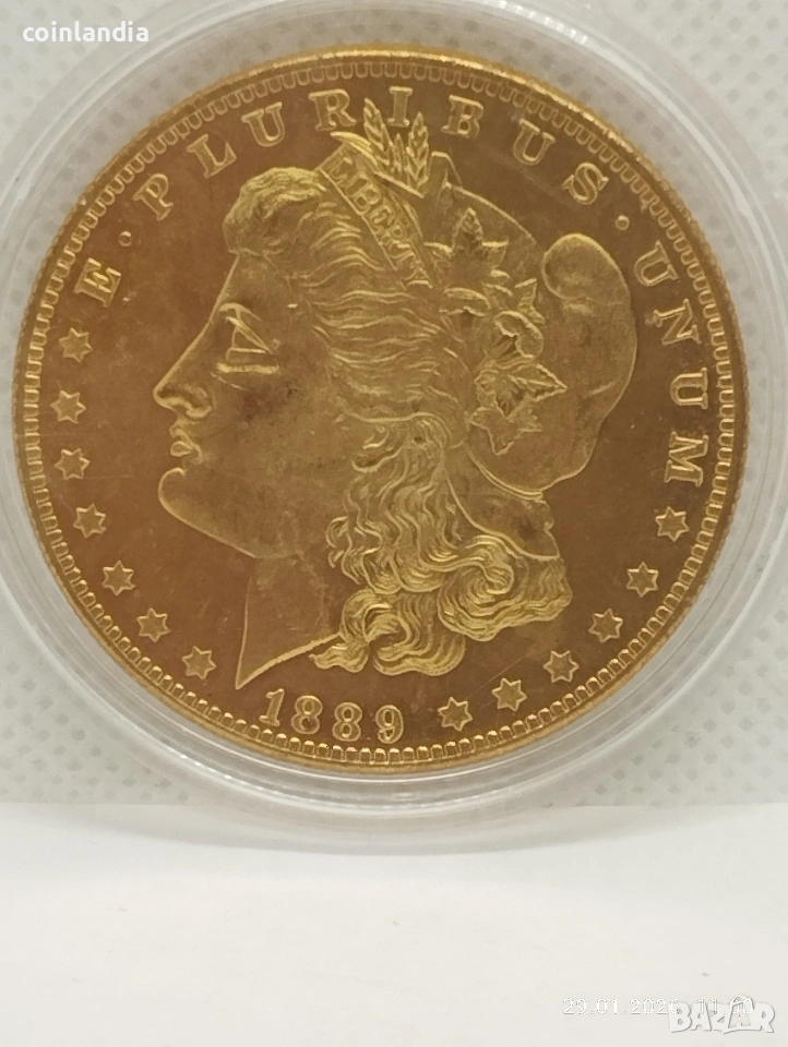 позлатена монета репродукция , снимка 1