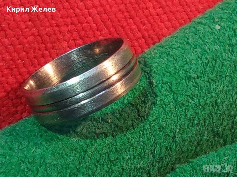 СТАРА СТИЛНА КЛАСИЧЕСКА СРЕБЪРНА ХАЛКА СРЕБРО 925 СРЕБЪРЕН ВИНТИДЖ АРТ ПРЪСТЕН РЪЧНА ИЗРАБОТКА 32510, снимка 1