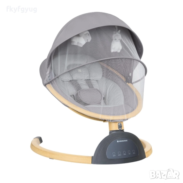 Бебешка електрическа люлка Kikkaboo Ashlee Light Grey, снимка 1