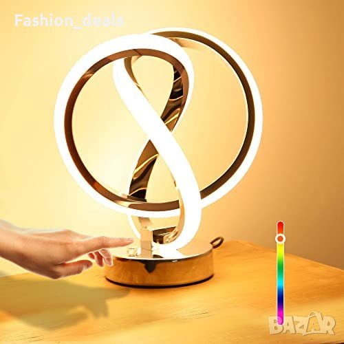 Нова модерна LED нощна светлина 10 режима RGB настолна лампа стая хол, снимка 1