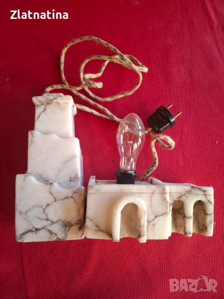 МРАМОРЕН СУВЕНИР С ЛАМПА., снимка 1