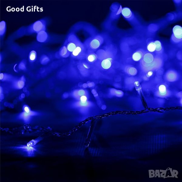 Сини коледни лампички, 180 LED, снимка 1