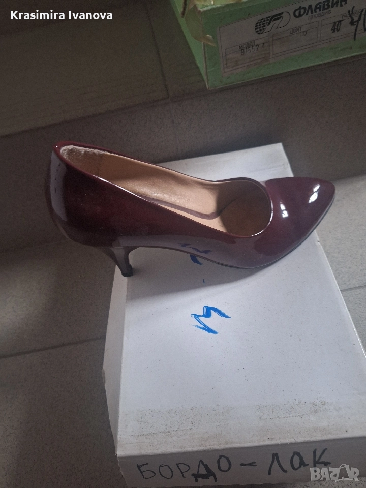 нови обувки Мегияс Бордо лак, снимка 1