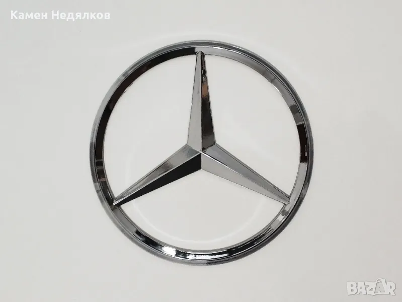 Задна емблема за багажник Мерцедес - сребриста/черна, снимка 1
