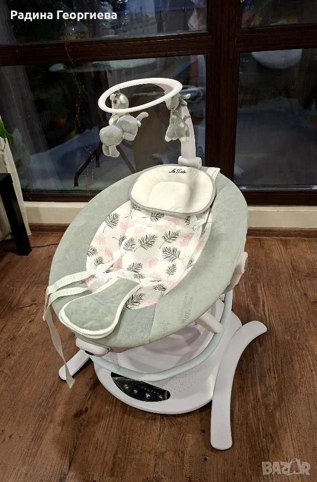 Електрическа люлка Cangaroo La Scala - розова, с гаранция до 2027 г., снимка 1