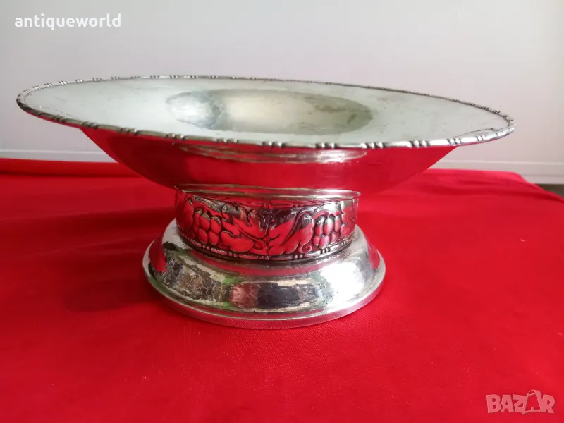 1928г. Посребрен Съд Фруктиера Никел/Сребро Висока Проба , снимка 1