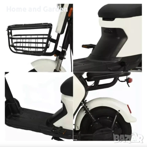 🛵 Електрическа тротинетка-скутер с кош — черна и червена 🖤❤️, снимка 6 - Скейтборд, ховърборд, уейвборд - 54036811