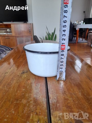 Стара емайлирана касерола,тиган #6, снимка 2 - Други ценни предмети - 39458751