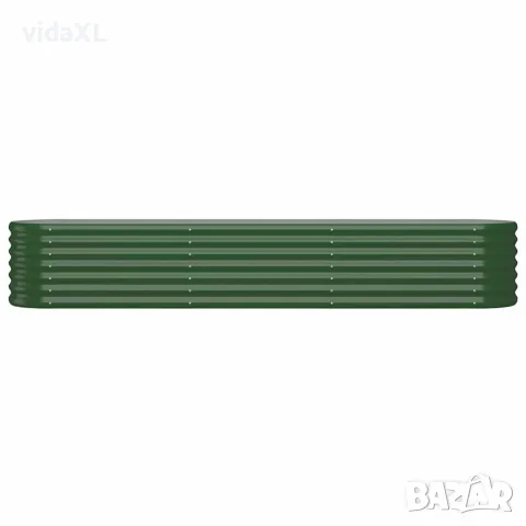 vidaXL Градинска повдигната леха поцинкована стомана зелена, снимка 3 - Саксии и кашпи - 56146695