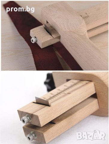 Дървен инструмент за рязане на кожени ленти, кожарски, сарашки, 5 ножа, снимка 13 - Други инструменти - 31313789