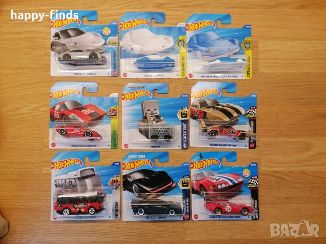Hot Wheels Porsche, Minecraft, Dodge, Pet Patrol, Knight Rider K.I.T.T., Ferrari