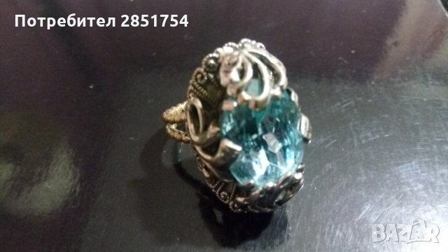 Старинен посребрен пръстен с опал , снимка 5 - Антикварни и старинни предмети - 31473843