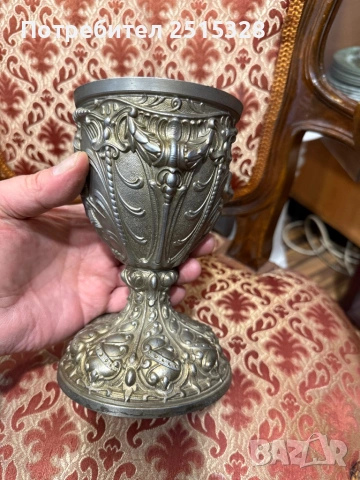 стара голяма чаша бокал с интересни мотиви, снимка 6 - Други ценни предмети - 53233752