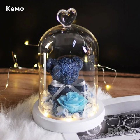 Меченце с вечна роза в стъкленица, снимка 12 - Декорация за дома - 27020274