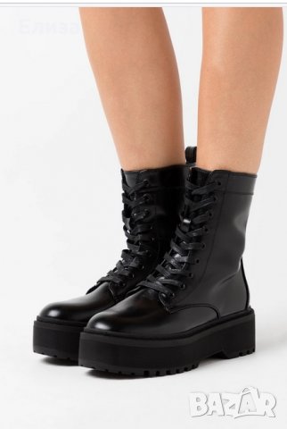 Нови оригинални маркови кожени кубинки на платформа Even&Odd , снимка 2 - Дамски ботуши - 31015074