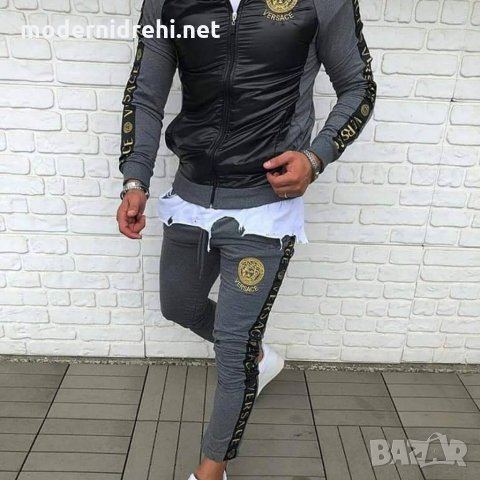 Мъжки екип Versace сив, снимка 1 - Спортни дрехи, екипи - 29991320
