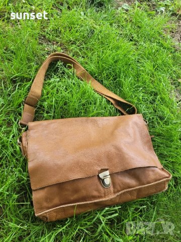 messenger bag ЕСТЕСТВЕНА кожа, кафява чанта работна( лаптоп, документи), снимка 9 - Чанти - 50617759