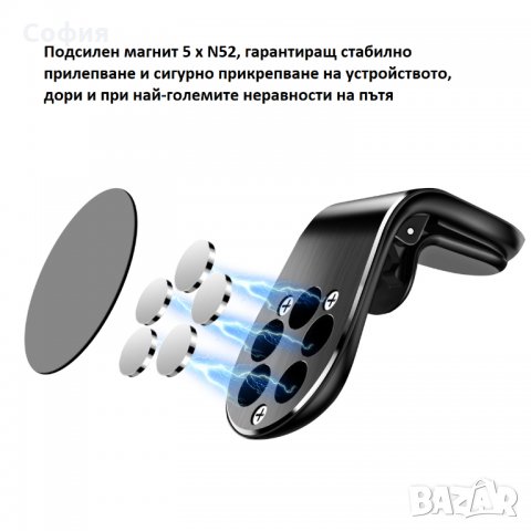 Универсална магнитна стойка за телефон, таблет и навигация за автомобил НАЛИЧНО!!!, снимка 2 - Аксесоари и консумативи - 31748298