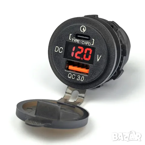 Волтметър за запалка с USB и Type-C