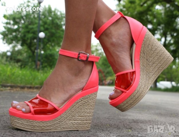 Сандали на платформа - циклама - 613