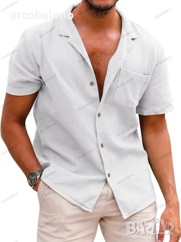 Мъжка свободна риза с ревери, 3цвята - 023, снимка 3 - Ризи - 40760792
