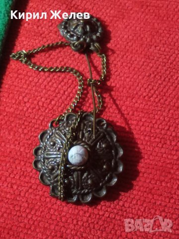 ВЪЗРОЖДЕНСКА ФИЛИГРАННА СКЪПОЦЕННА БРОНЗОВА ЗАБОДКА БРОШКА СТАР НАКИТ БИЖУ МНОГО РЯДКО 11868