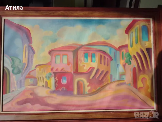 картина Пловдив 100/66 см, снимка 5 - Картини - 48432509