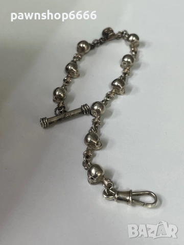 Сребърна верижка за джобен часовник, снимка 9 - Антикварни и старинни предмети - 51455277