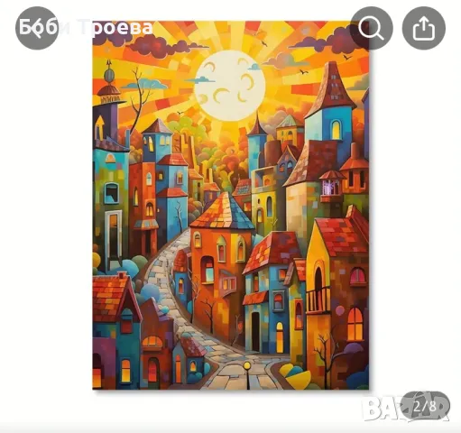 Картина за стена върху платно - Причудлива и жива градска сцена, снимка 5 - Картини - 48998172