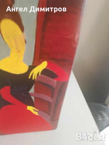 Маслена картина в стил Пикасо стъклена ваза , снимка 4 - Картини - 51719959