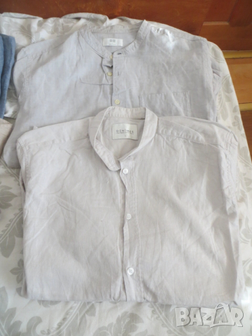 Мъжки ризи с дълъг ръкав от лен Uniqlo, DeNimes