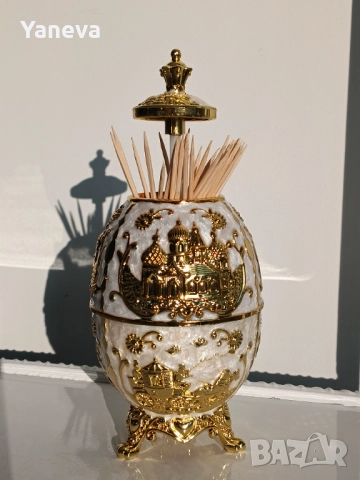 Елегантни , автоматични поставки за клечки за зъби в стил яйце на Фаберже, снимка 7 - Статуетки - 52497223