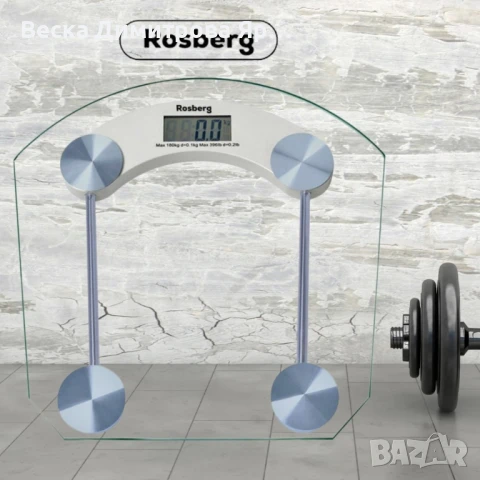 Кантар за тегло дигитален Rosberg, батерия, LCDекран, 180кг, 2 ГОДИНИ ГАРАНЦИЯ, снимка 3 - Друга електроника - 51359898