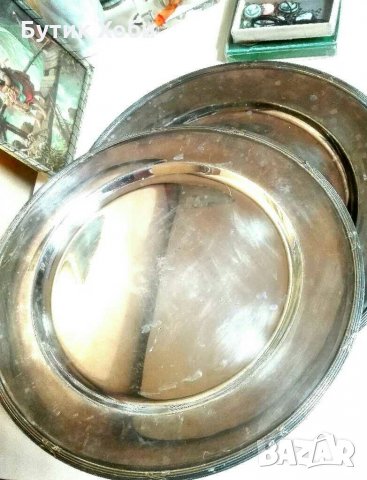 Старинни посребрени маркирани  плата, снимка 3 - Антикварни и старинни предмети - 31868573