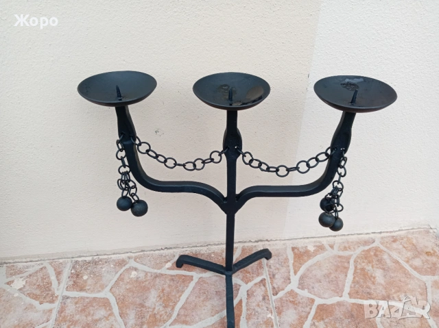 старинни ръчно изработени свещници свещник, снимка 4 - Антикварни и старинни предмети - 54220375