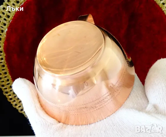 Медна чаша с чиния,чиста червена мед. , снимка 8 - Антикварни и старинни предмети - 50276439