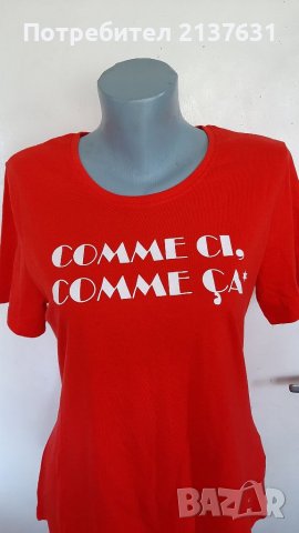 НОВА  ! Дамска Червена ТЕНИСКА От 100 % БИО памук - Размер М, снимка 1