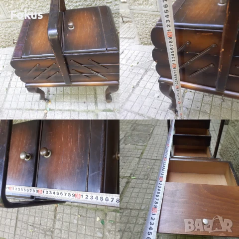 Невероятна стара антикварна тоалетка бижутерка шкафче, снимка 7 - Антикварни и старинни предмети - 50839824