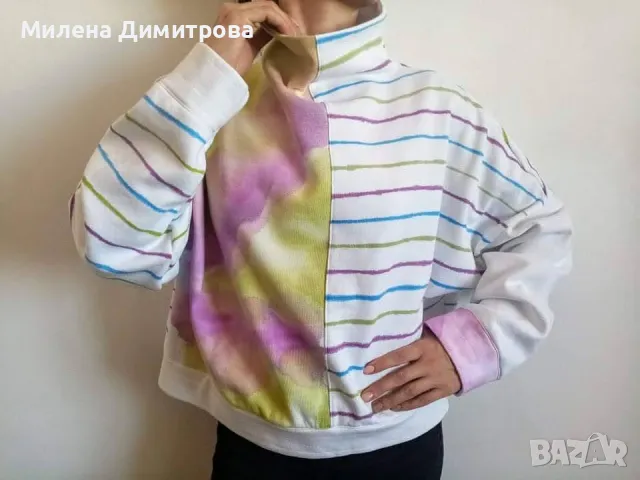 Ватиран ръчно рисуван суичър