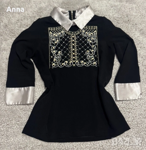 Шифонена блуза, 7/8 ръкави, стилна, елегантна