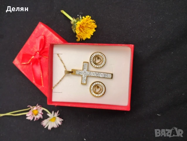 Дамски колиета с обеци от медицинска стомана, снимка 5 - Бижутерийни комплекти - 51143572