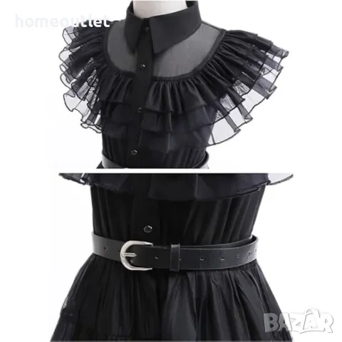 ПРОМОЦИЯ Комплект рокля + колан - WEDNESDAY ADAMS, различни размери, снимка 3 - Детски рокли и поли - 47678855