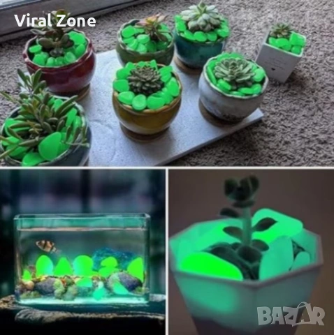 Светещи, декоративни, цветни градински камъни 100 бр., снимка 5 - Други - 53278367