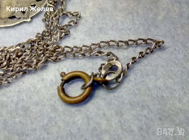 СТАРИНЕН ФЛОРАЛЕН СРЕБЪРЕН МЕДАЛЬОН с БУКВА Д със СРЕБЪРНА ВЕРИЖКА СРЕБРО 950 ЗАКОПЧАЛКА БРОНЗ 30012, снимка 4 - Антикварни и старинни предмети - 49866110