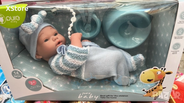 Реалистично бебе с аксесоари - 39см, снимка 3 - Кукли - 52292048